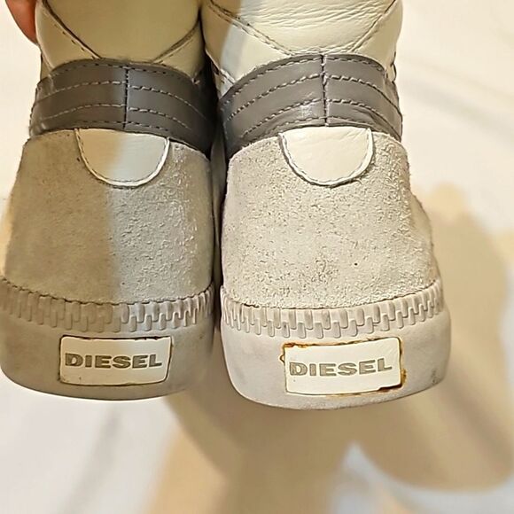 DIESEL S-Spaark Mid Leather Sneakers Ice size 9 - Picture 3 of 8